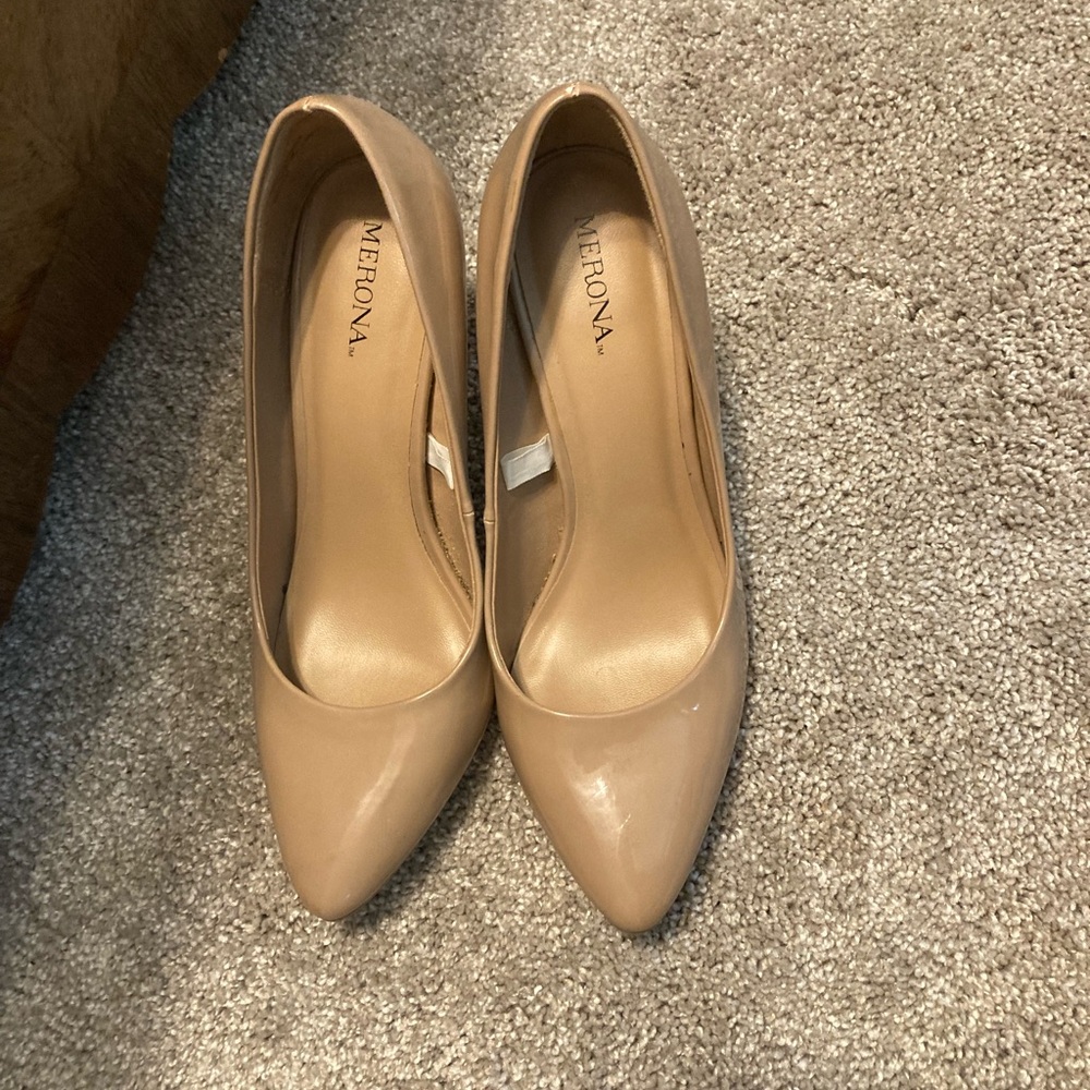 Merona Tan Patent Leather Heels